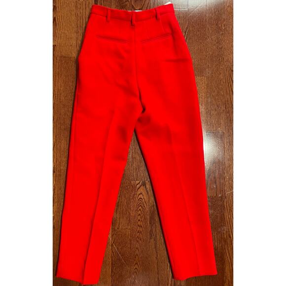 Tory Burch Double Faced Pleated Lined 100% Wool Pants Red Size 4 - Picture 5 of 13